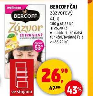 BERCOFF ČAJ zázvorový, 40 g