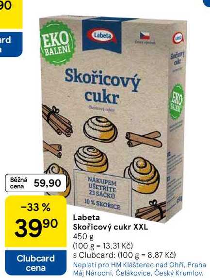 Labeta Skořicový cukr XXL, 450 g