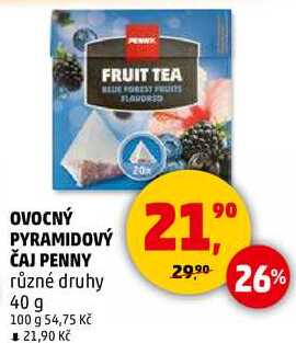 OVOCNÝ PYRAMIDOVÝ ČAJ PENNY, 40 g