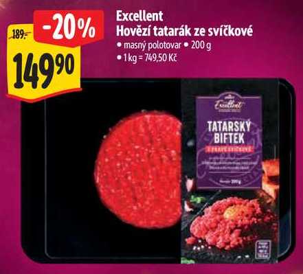 Excellent Hovězí tatarák ze svíčkové, 200 g
