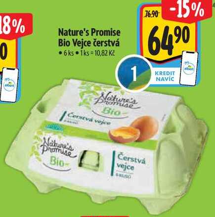 Nature's Promise Bio Vejce čerstvá, 6 ks