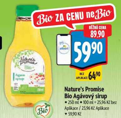 Nature's Promise Bio Agávový sirup, 250 ml