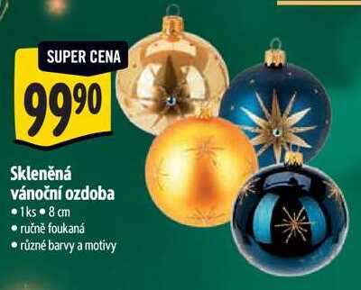 Skleněná vánoční ozdoba