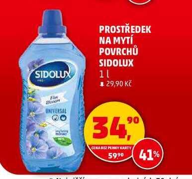 PROSTŘEDEK NA MYTÍ POVRCHŮ SIDOLUX, 1 l
