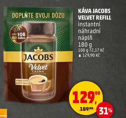 KÁVA JACOBS VELVET REFILL, 180 g