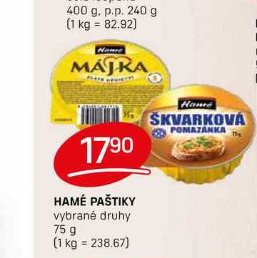 HAMÉ PAŠTIKY vybrané druhy 75 g 