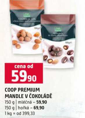 COOP PREMIUM MANDLE V ČOKOLÁDĚ 150 g