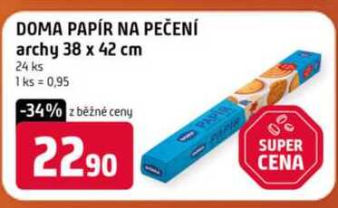 DOMA PAPÍR NA PEČENÍ archy 38 x 42 cm 24 ks
