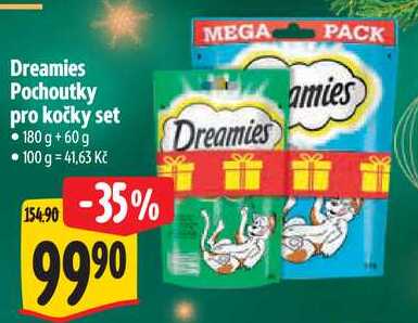 Dreamies Pochoutky pro kočky set, 180 g +60 g