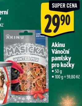 Akinu Vánoční pamlsky pro kočky, 50 g