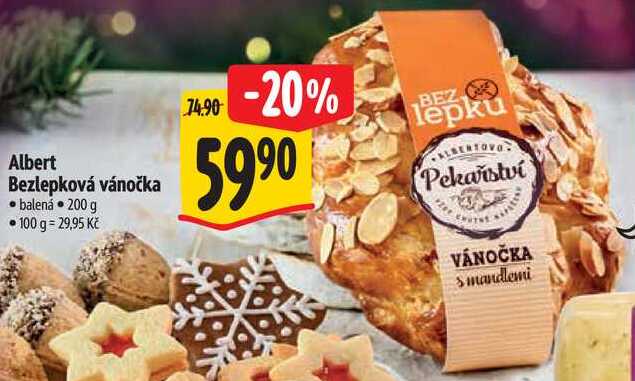 Albert Bezlepková vánočka, 200 g