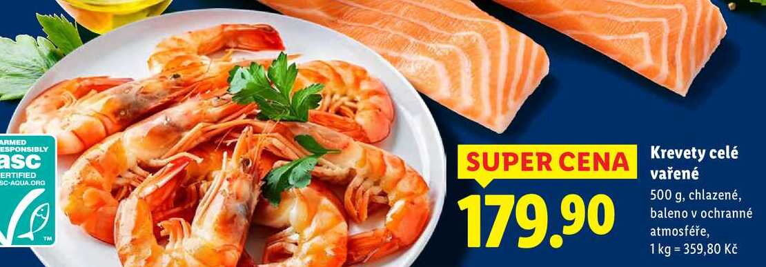 Krevety celé vařené, 500 g