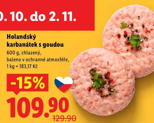 Holandský karbanátek s goudou, 600 g