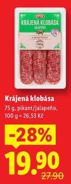 Krájená klobása, 75 g