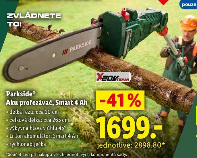 Parkside Aku prořezávač, Smart 4 Ah