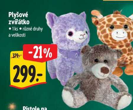 Plyšové zvířátko  1ks 