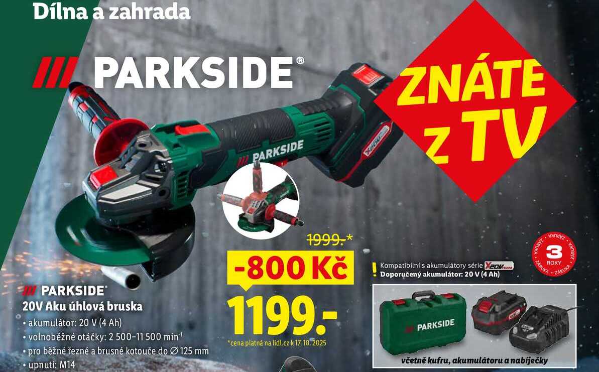 20V Aku úhlová bruska