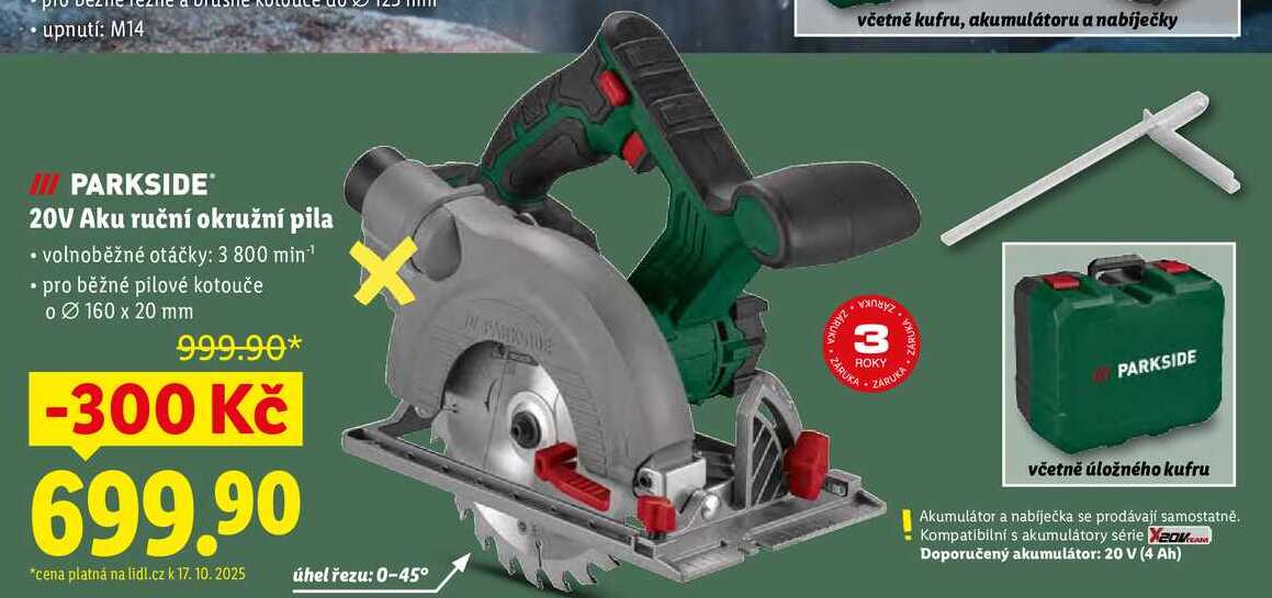 20V Aku ruční okružní pila