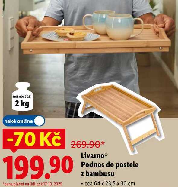 Livarno Podnos do postele z bambusu