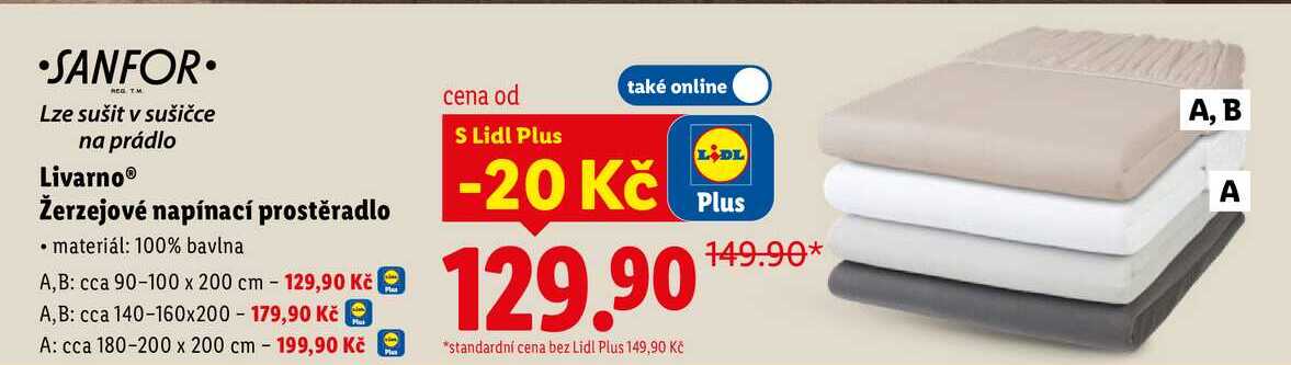 Livarno Žerzejové napínací prostěradlo