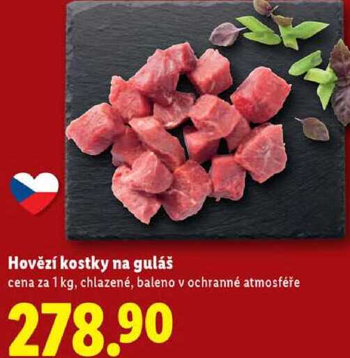Hovězí kostky na guláš, cena za 1 kg
