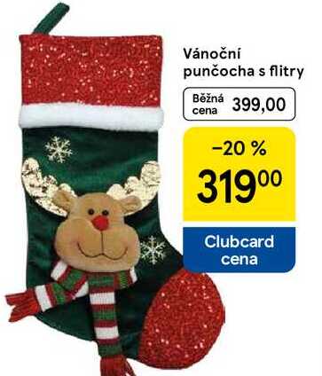 Vánoční punčocha s flitry