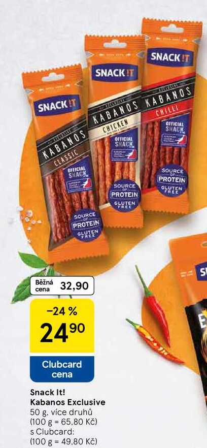 Snack It! Kabanos Exclusive, 50 g, více druhů