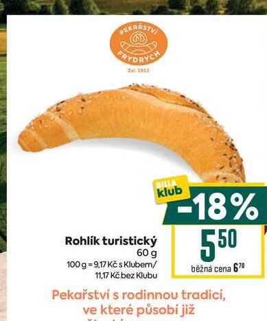 Rohlík turistický 60 g 