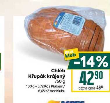 Chléb Křupák krájený 750 g