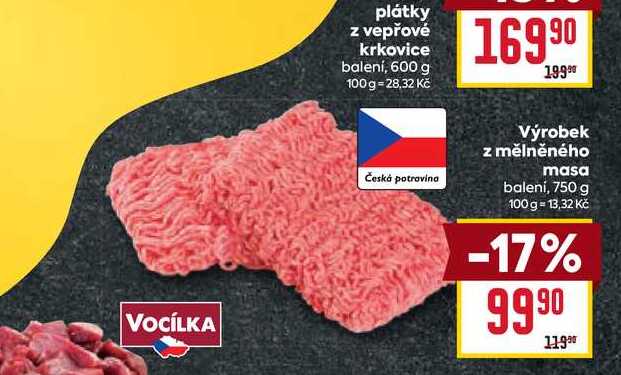 Výrobek z mělněného masa baleni, 750 g