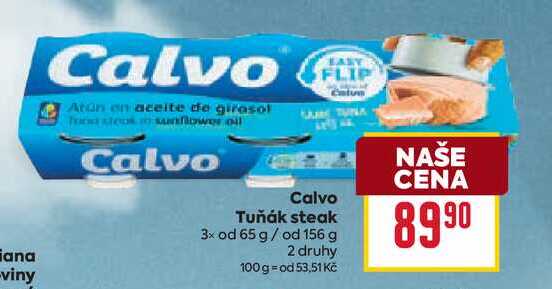 Calvo Tuňák steak 3x od 65 g/ od 156 g
