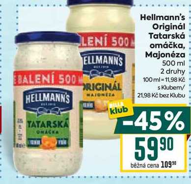 Hellmann's Originál Tatarská omáčka, Majonéza 500 ml