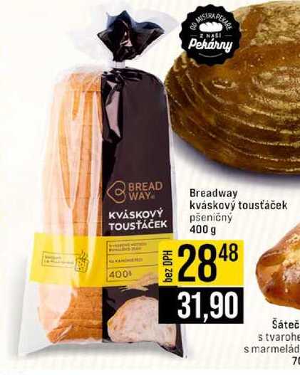 Breadway kváskový tousťáček pšeničný 400 g 