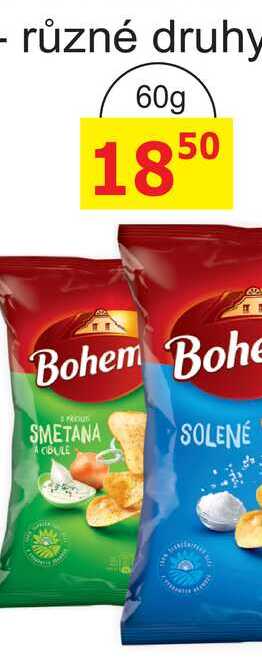 Bohemia Chips 60g, různé druhy