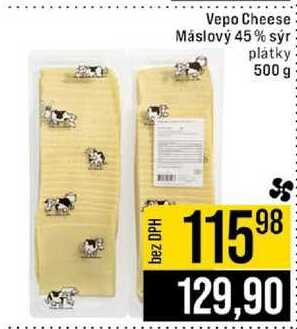 Vepo Cheese Máslový 45% sýr plátky 500 g