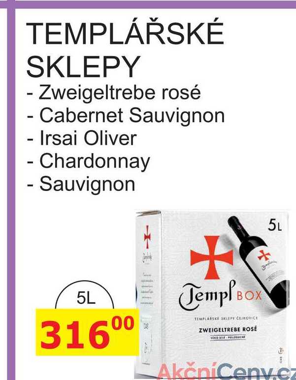 TEMPLÁŘSKÉ SKLEPY - Zweigeltrebe rosé 5L 