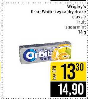 Wrigley's Orbit White žvýkačky dražé 14 g 