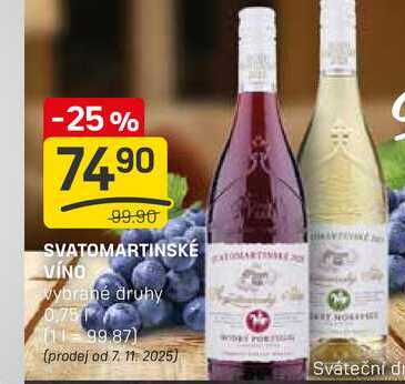SVATOMARTINSKÉ VINO Vybrané druhy 0,75l