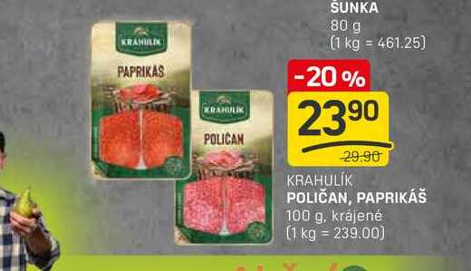 POLIČAN, PAPRIKÁŠ 100 g krájené