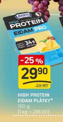 HIGH PROTEIN EIDAM PLÁTKY 100 g 