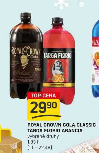 ROYAL CROWN COLA CLASSIC TARGA FLORIO ARANCIA vybrané druhy 1,33l