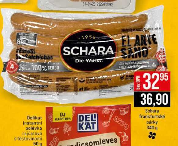 Schara frankfurtské párky 340 g 