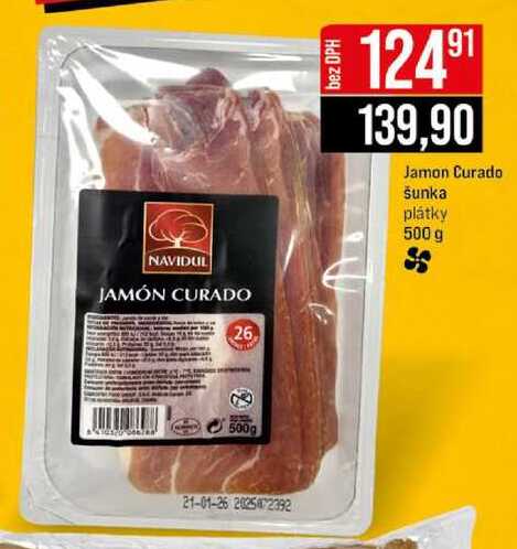 Jamon Curado šunka plátky 500 g 