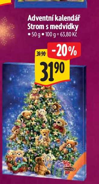 Adventní kalendář Strom s medvídky 50 g