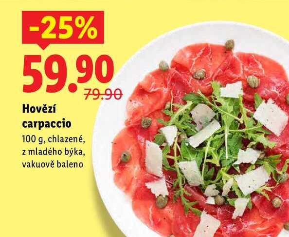 Hovězí carpaccio, 100 g