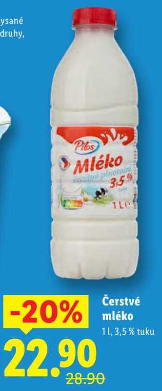 Čerstvé mléko, 1 l v akci