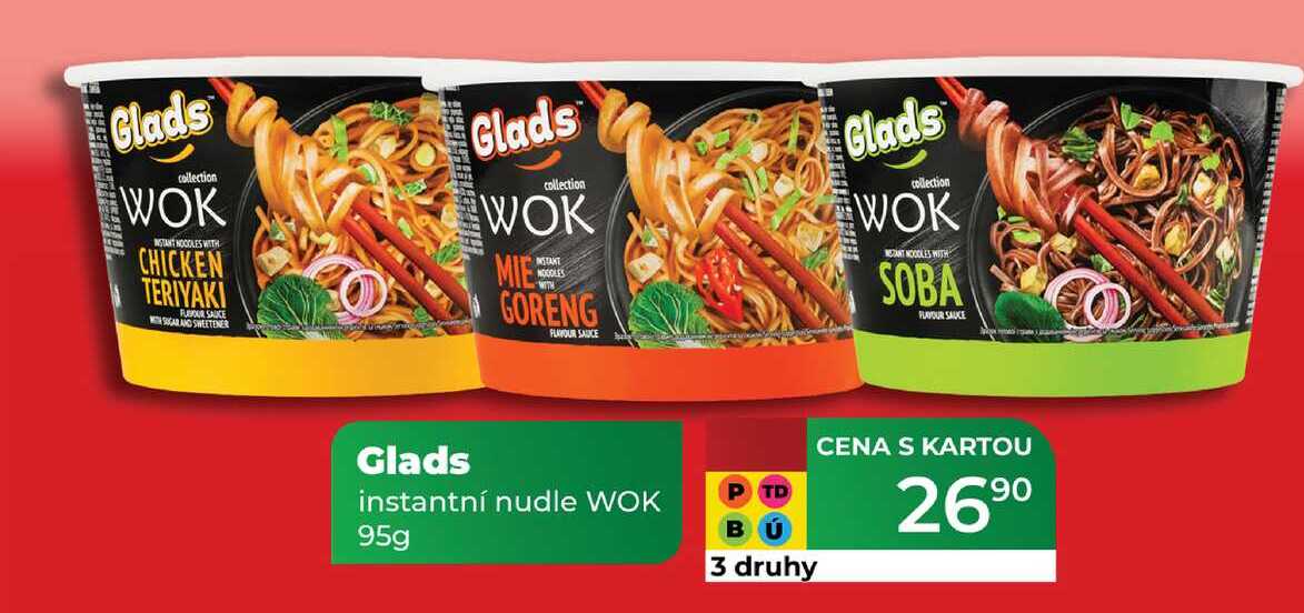 Glads instantní nudle WOK 95g  