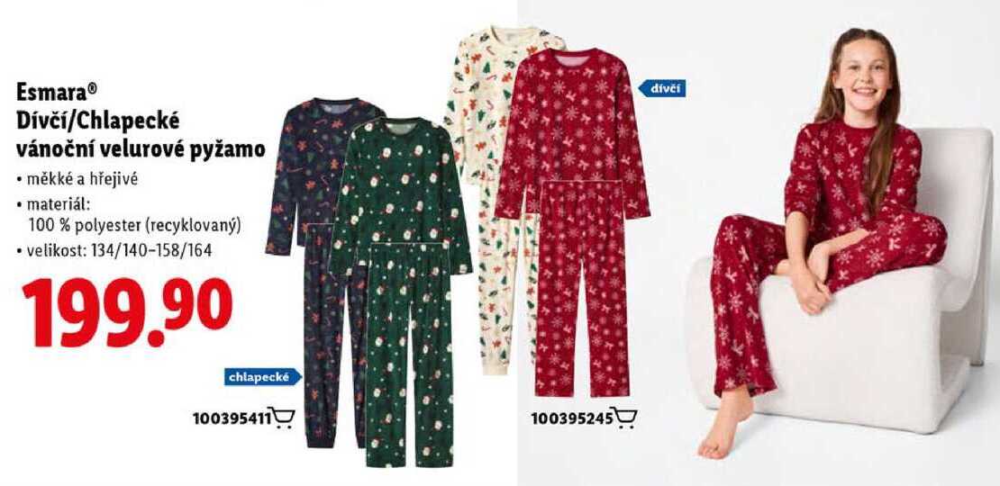 Esmara Dívčí/Chlapecké vánoční velurové pyžamo 