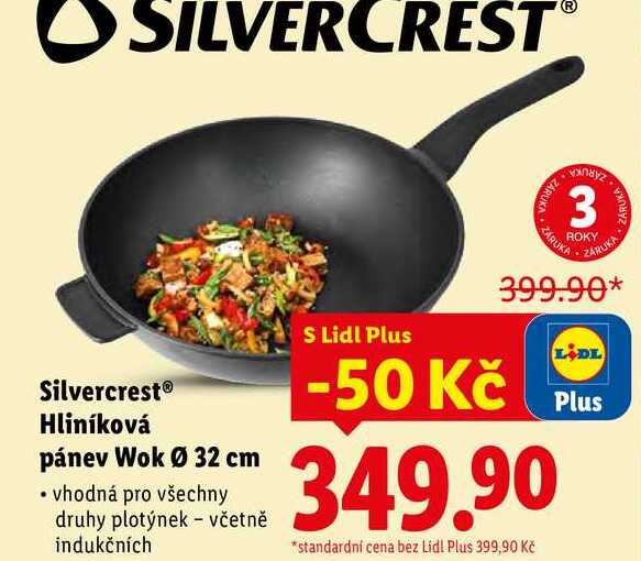 Silvercrest Hliníková pánev Wok pr. 32 cm 