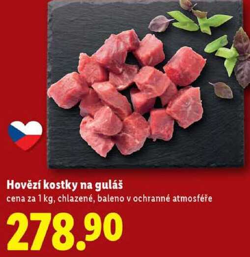 Hovězí kostky na guláš, cena za 1 kg